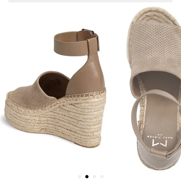 Marc Fisher Taupe/Neutral platform espadrilles. Size 5 - Picture 2 of 11